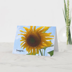 Imagine Card With Sunflowers