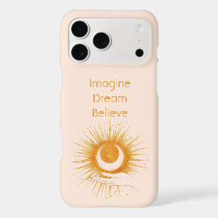 Imagine Dream Believe Gold Orange Sun Hand