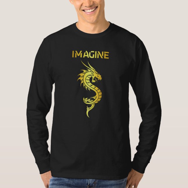Imagine Fantasy Dragon Tattoo Style T-Shirt (Front)
