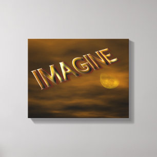 Imagine Fantasy Moon Sky Inspirational Canvas Print