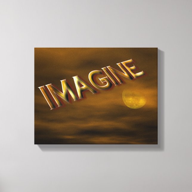 Imagine Fantasy Moon Sky Inspirational Canvas Print (Front)