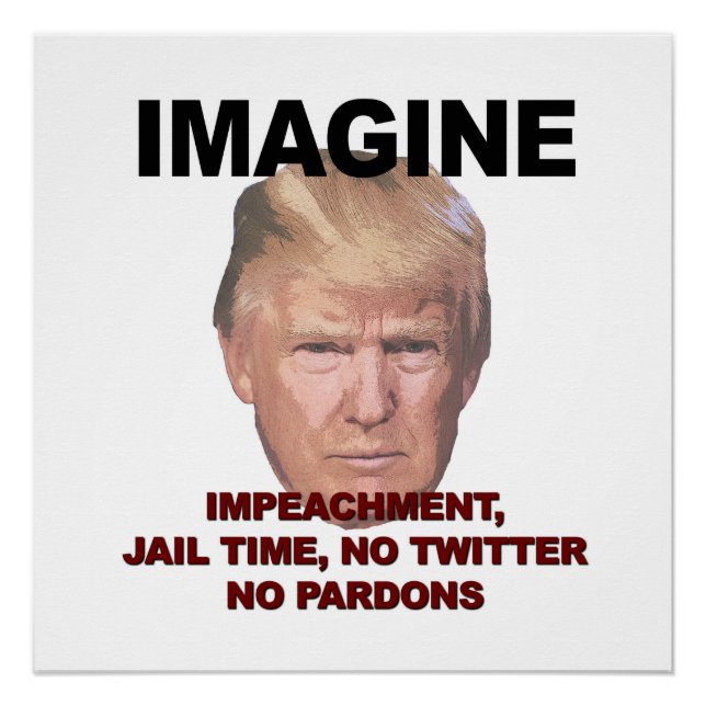 Imagine Impeachment, Jail, No Twitter, No Pardons Poster (Front)