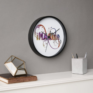 Imagine Inspirational Quote With Colourful Text Clock