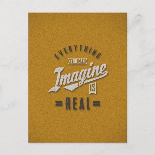 Imagine is Real Inspirational Quotes Postcard (Front)