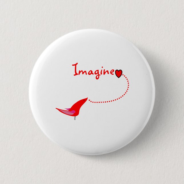 "Imagine"---John Gifts 6 Cm Round Badge (Front)