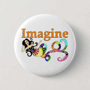 Imagine Mermaid Round 6 Cm Round Badge