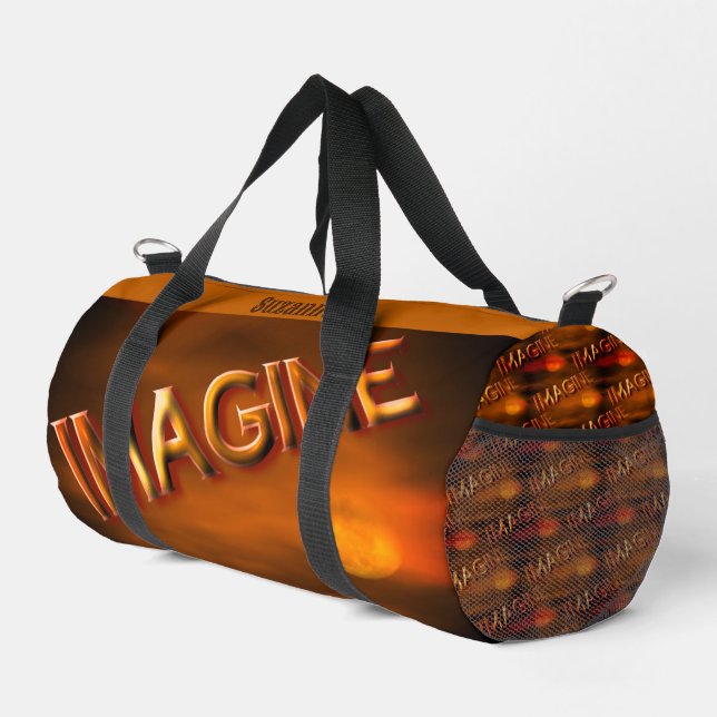 Imagine Moon Sky Inspirational Personalised Duffle Bag (Right Corner)