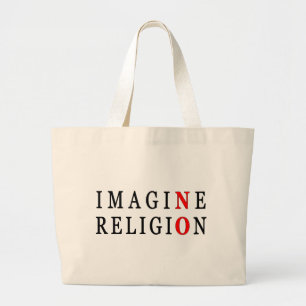Imagine No Religion Large Tote Bag