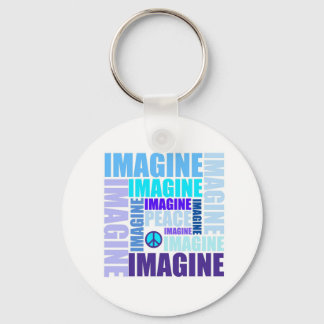'Imagine Peace' Blue Key Ring
