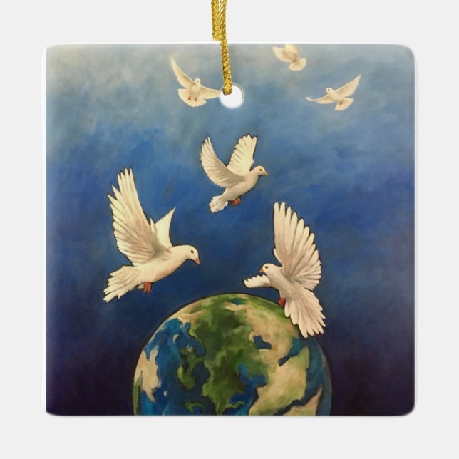 Imagine Peace Ceramic Ornament (Front)