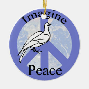 Imagine Peace Ceramic Tree Decoration