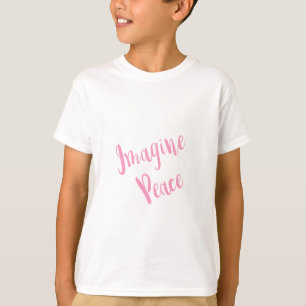 Imagine-Peace-Graphic Pink Type T-Shirt