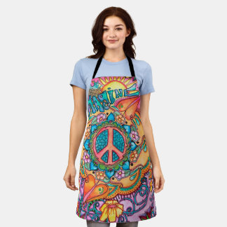 Imagine Peace Hippie Apron