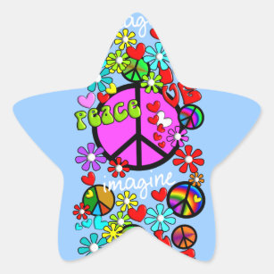 Imagine Peace  Star Sticker