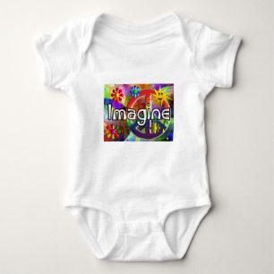 "Imagine" Psychadelic 70's Gifts Baby Bodysuit