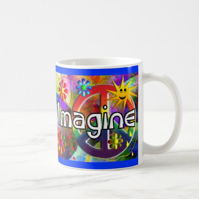 "Imagine" Psychadelic 70's Gifts Coffee Mug (Right)