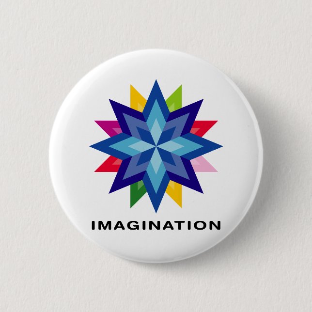 Imagine Star 6 Cm Round Badge (Front)