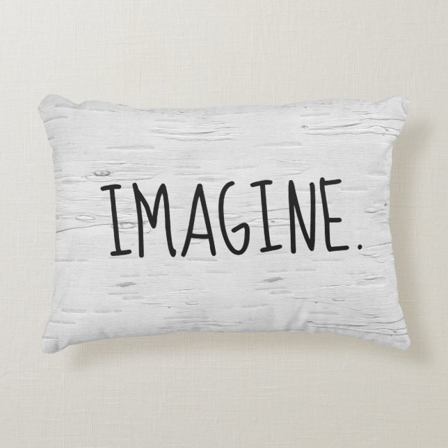 IMAGINE Text On Birch Tree Decorative Cushion (Front)
