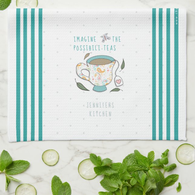 Imagine the Possibilities Tea Puns Personalised Towel (Folded)