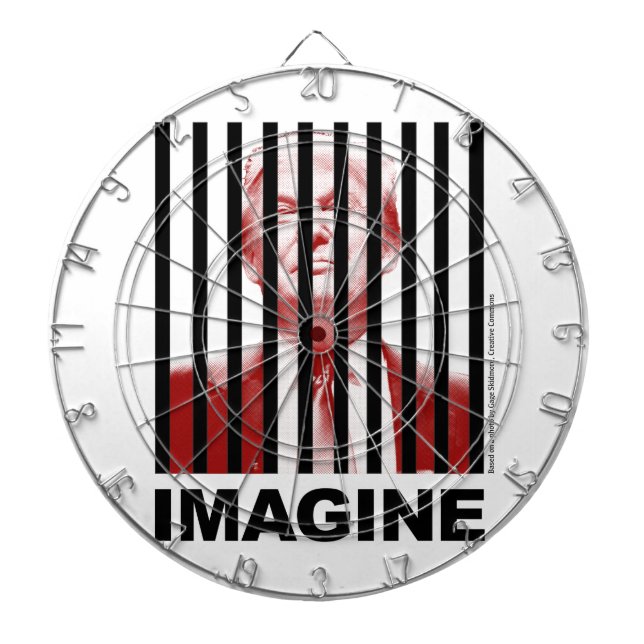 Imagine Trump Behind Bars Dartboard (Front)