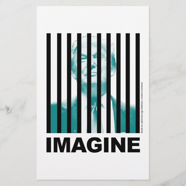 Imagine Trump Behind Bars Stationery (Front)