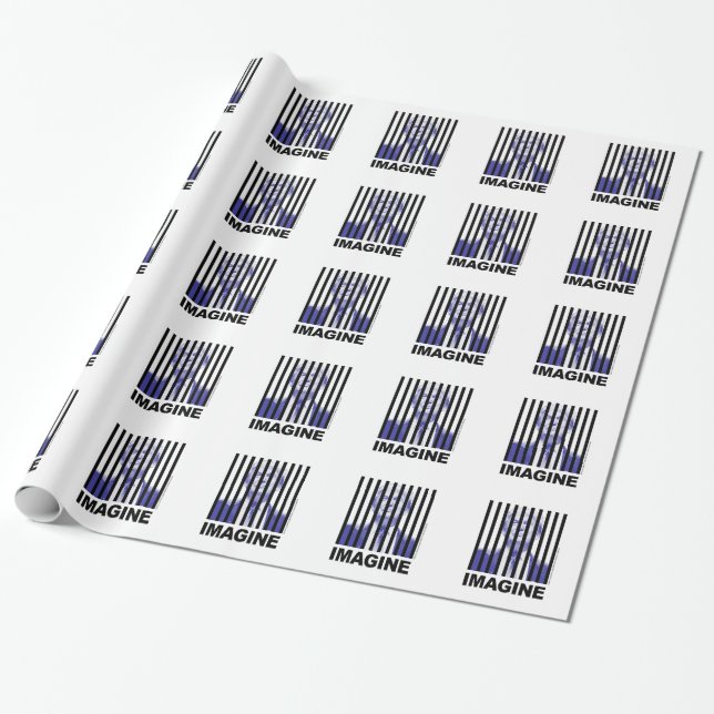 Imagine Trump Behind Bars Wrapping Paper (Unrolled)