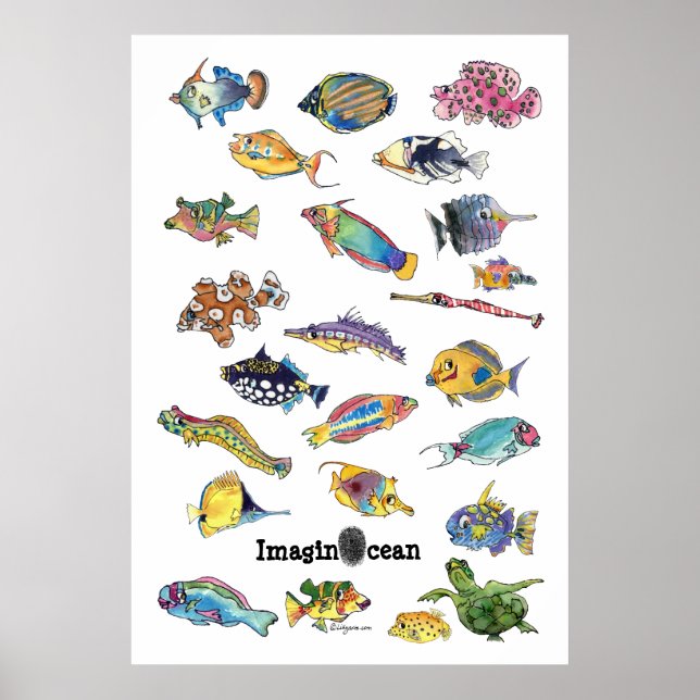 ImaginOcean Cartoon Fish Art Poster (Front)