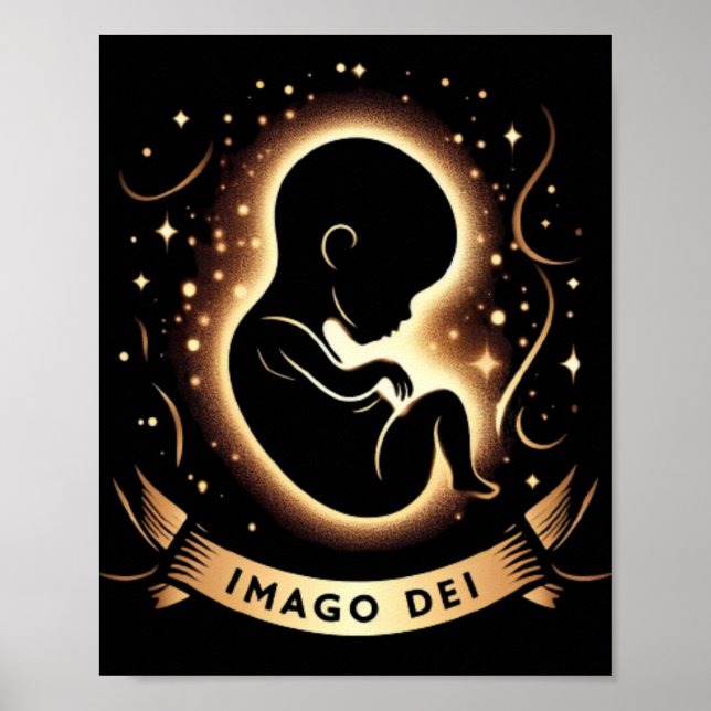 Imago Dei Image of God Baby in Womb Black  Poster (Front)