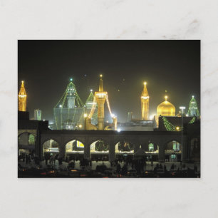 Imam Reza Shrine Complex at night, Mashhad, Postcard