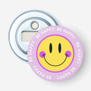 Imán Abrebottellas with Carita "Be Happy" Design Bottle Opener