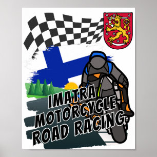 Imatra Motorcycle Road Racing in Finland Poster