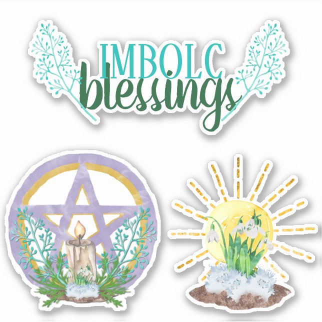 Imbolc Blessings Wicca Sabbat Pentacle & Sun (Front)