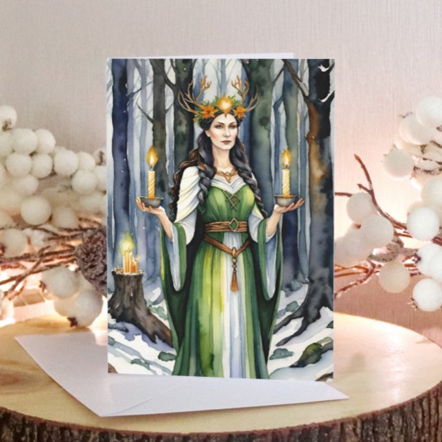 Imbolc Goddess Candlemas Forest Celtic Wiccan Holiday Card (Imbolc Goddess Candlemas Forest Celtic Wiccan Holiday Card)