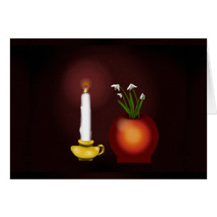 Imbolc Imbolg Candle and Snowdrops Brid Brighid