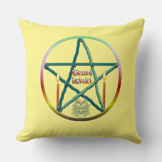 Imbolc Pentacle Cushion (Front)