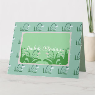 Imbolc Spring Snowdrops in Green Card