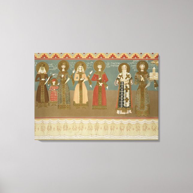 Imereth: frescoes from the Gelati Monastery, plate Canvas Print (Front)