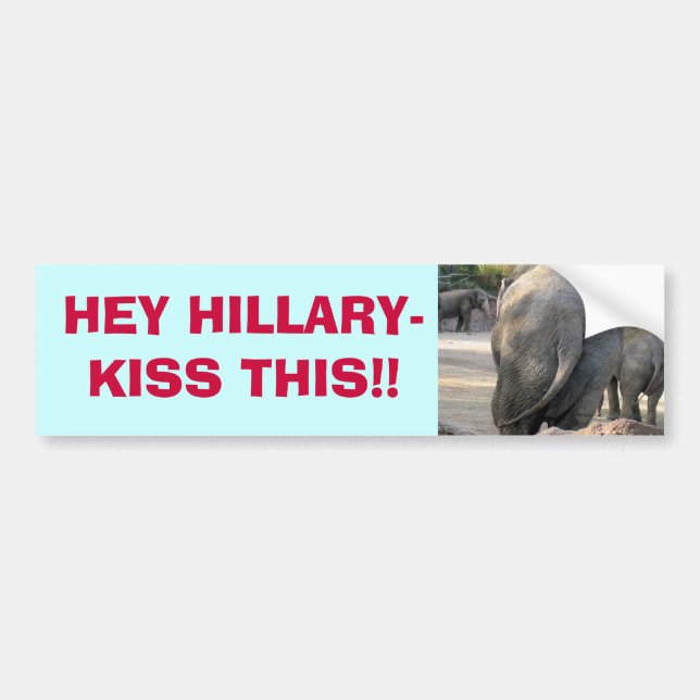 IMG_1863, HEY HILLARY    KISS THIS!! BUMPER STICKER (Front)