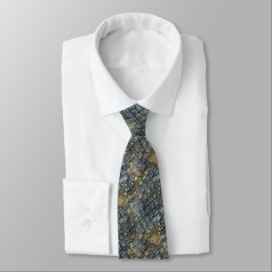 Imitation crocodile skin. Animal print. Tie