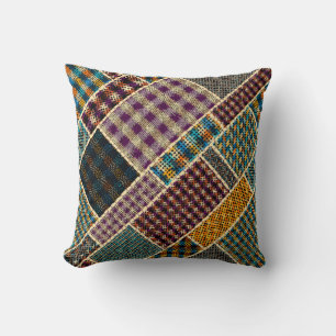 Imitation of indian patchwork pattern with texture cushion