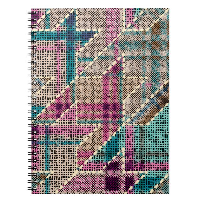 Imitation of indian patchwork pattern with texture notebook (Front)