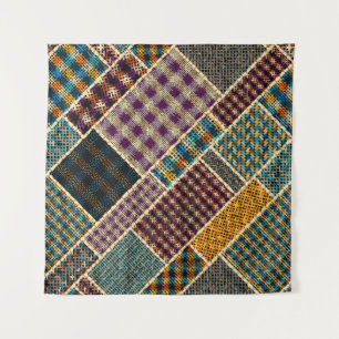 Imitation of indian patchwork pattern with texture tapestry