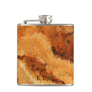 Imitation Woodgrain Burel Personalised  Hip Flask