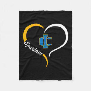 Imlay City Spartans Logo Half Heart Slogan Hs  Fleece Blanket