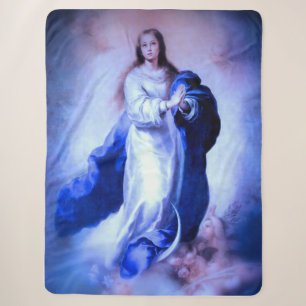 Immaculate Conception Blue Sherpa Blanket