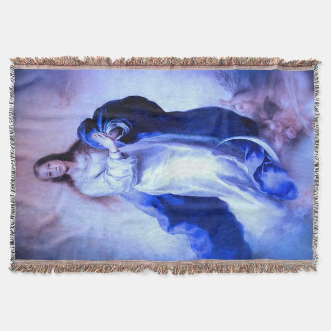 Immaculate Conception Blue Throw Blanket (Front)