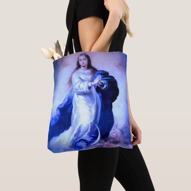 Immaculate Conception Blue Tote Bag (Close Up)