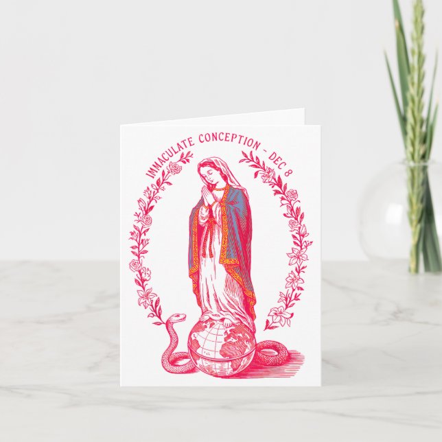 Immaculate Conception Dec 8 Virgin Mary Catholic D Card (Front)