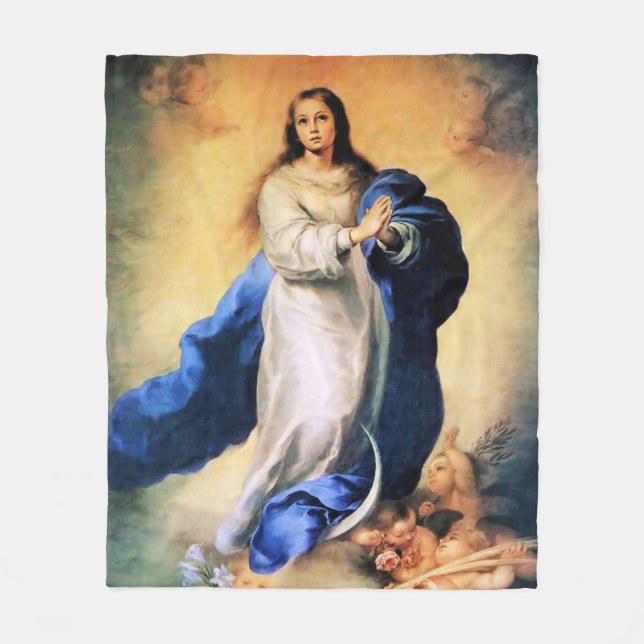 Immaculate Conception Gold Fleece Blanket (Front)