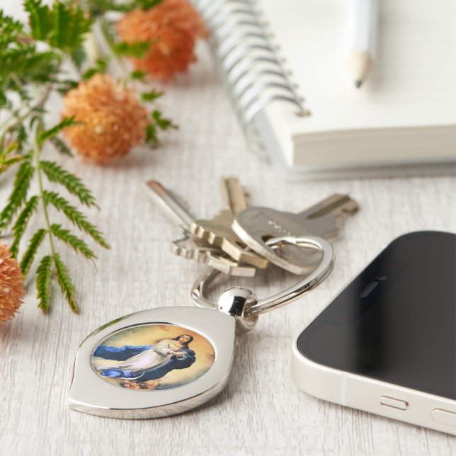 Immaculate Conception Gold Key Ring (Side)